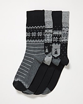 Pack 4 Mono Fairisle Socks