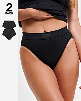 Sloggi 2Pack Double Comfort Cotton Tai Knickers Black