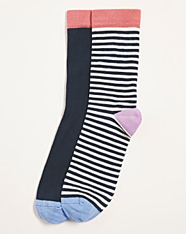 Pretty Polly 2Pack Stripe Bamboo Socks