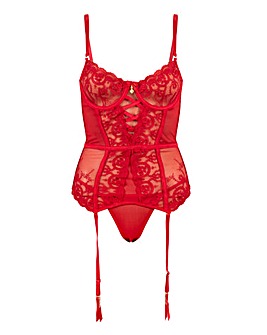 Embroidered Mesh Merrywidow Set
