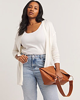 Ivory Edge to Edge Jersey Cardigan