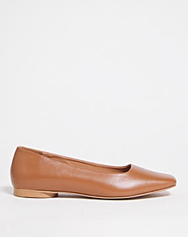 Leather Square Toe Ballerina Extra Wide EEE Fit