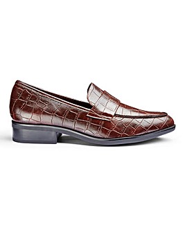 Flexi Sole Mock Croc Loafers Extra Wide EEE Fit