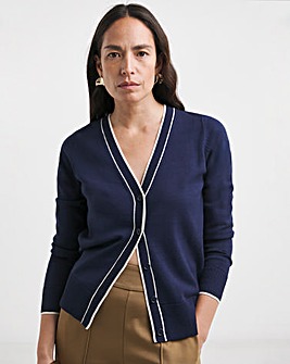 Anthology Navy Contrast Trim Cardigan