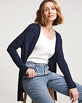 Navy Edge to Edge Jersey Cardigan