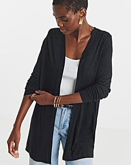Black Edge to Edge Jersey Cardigan