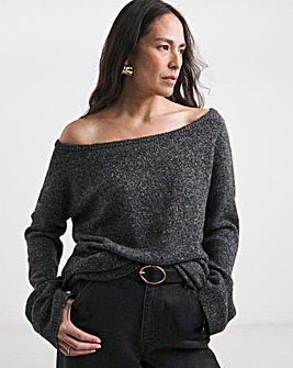 Charcoal Anthlogy Off The Shoulder Tunic