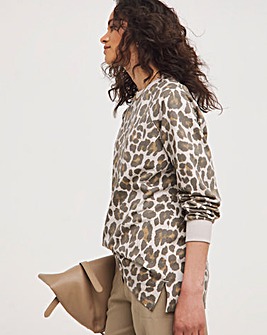 Leopard Print Classic Longline Sweatshirt