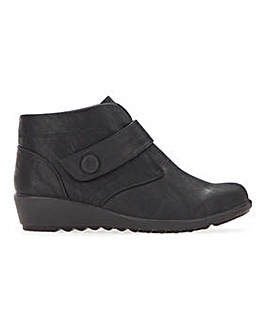 Cushion Walk Touch And Close Ankle Boots Wide E Fit