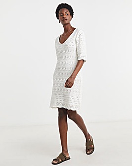 White Crochet Dress