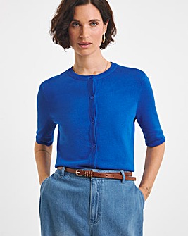 BLUE SHORT SLEEVE CARDIGAN