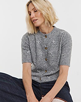 Black Bow Short Sleeve Cardigan