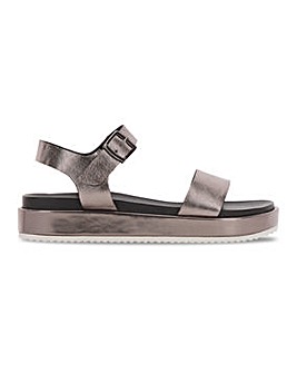 Soft Leather Flatform Sandals Extra Wide EEE Fit