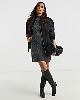 Charcoal Cable Knitted Jumper Dress