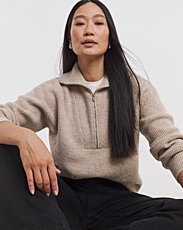 Oatmeal Half Zip Jumper