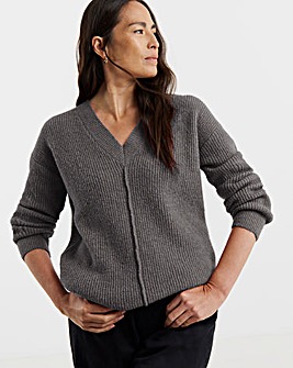 Charcoal V Neck Jumper