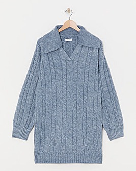 Cable Collar Jumper Dress