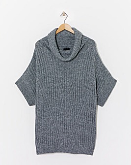 Roll Neck Poncho Tunic