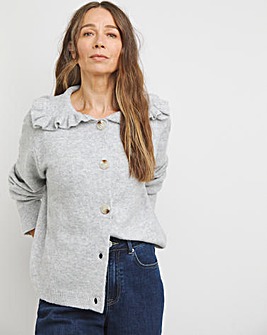 Grey Collar Detail Cardigan