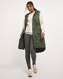 Khaki Adjustable Quilted Gilet