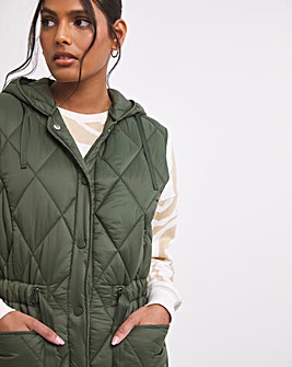 Khaki Adjustable Quilted Gilet