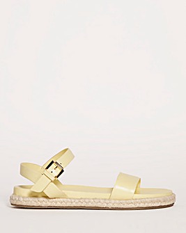 Leather Ankle Strap Espadrille EEE Fit