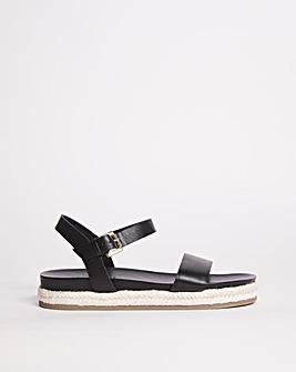 Leather Ankle Strap Espadrille EEE Fit