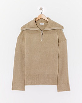 Zip Detail Stepped Hem Tunic