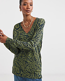 V Neck Slouch Tunic