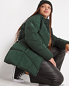 Green Water Resistant Padded Coat