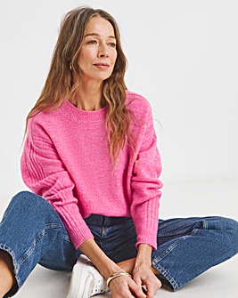 Pink Rib Detailing Jumper