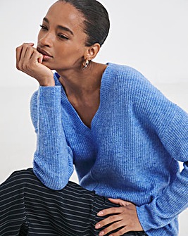 Blue V Neck Jumper