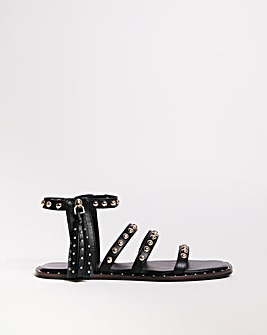 Leather Sandal with Tassle Detail E Fit