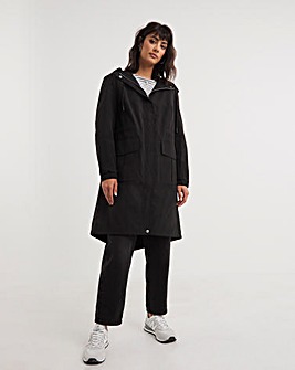 Black Fleece Lined Coated Parka