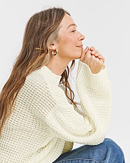 Ivory Waffle Jumper