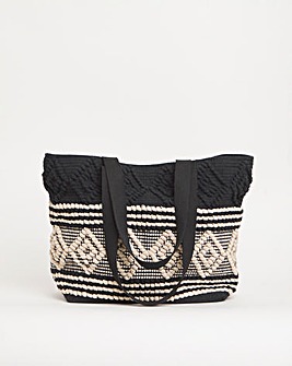 Jacquard Pattern Beach Tote Bag