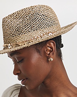 Gold Chain Trim Sun Hat
