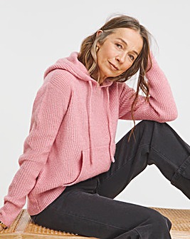 Pink Knitted Hoodie