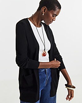 Black Longline Edge to Edge Cardigan