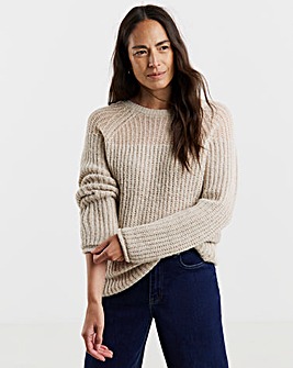 Semi Sheer Slash Neck Jumper