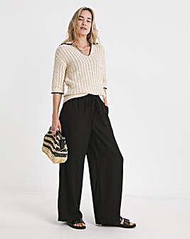 Crochet Short Sleeve Collar Jumper