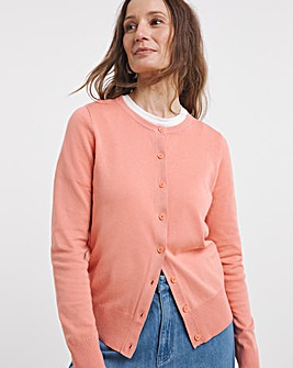 Coral Crew Neck Cardigan