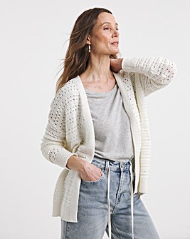 Ivory Crochet Edge To Edge Cardigan