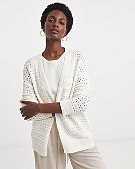 Ivory Crochet Edge To Edge Cardigan