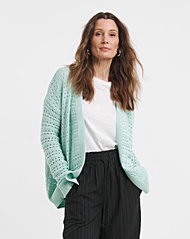 Sage Crochet Edge To Edge Cardigan