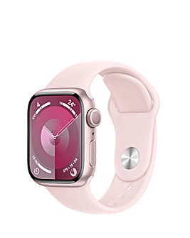 Apple Watch Series 9 GPS 41mm Pink Aluminium Case, Light Pink Sport Band - S/M