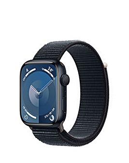 Apple Watch Series 9 GPS 45mm Midnight Aluminium Case, Midnight Sport Loop