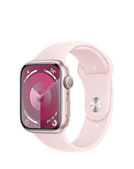 Apple Watch Series 9 GPS 45mm Pink Aluminium Case, Light Pink Sport Band - S/M