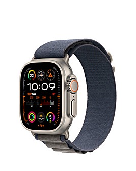 Apple Watch Ultra 2 Cellular 49mm Titanium Case with Blue Alpine Loop - Large