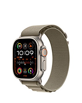 Apple Watch Ultra 2 Cellular 49mm Titanium Case with Olive Alpine Loop - Large